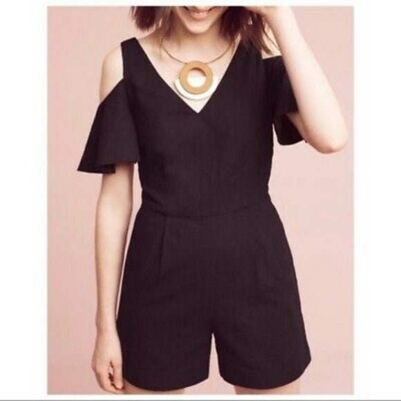 Anthropologie Elevenses cold shoulder romper - Picture 8 of 10